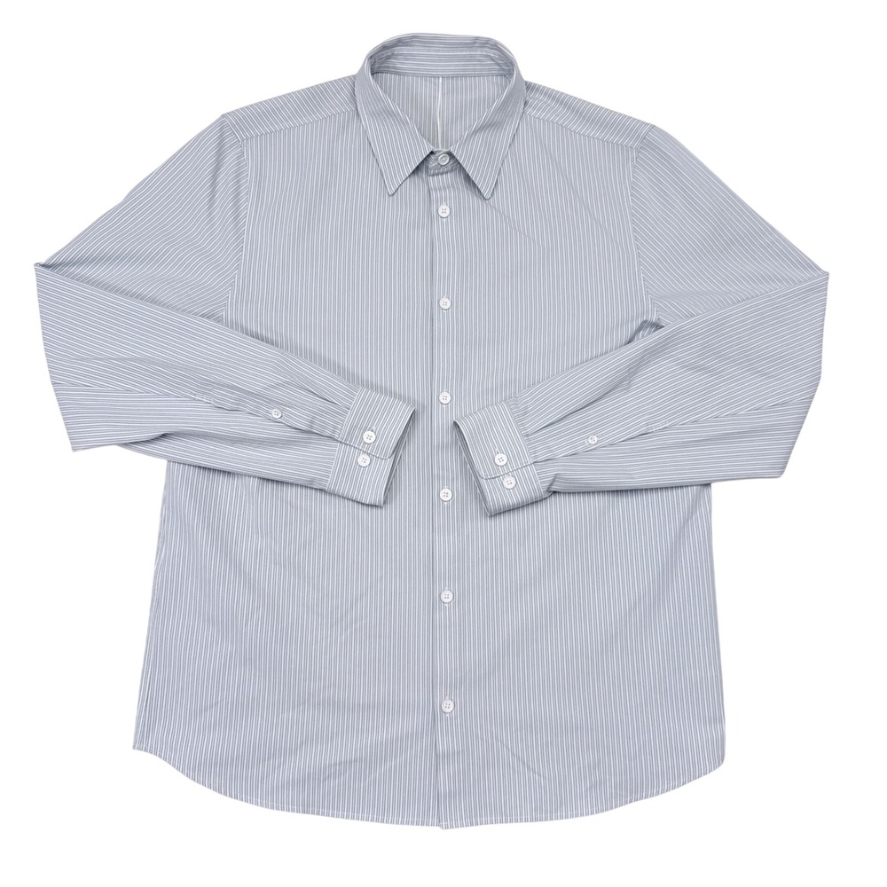 lululemon athletica Light Blue and White Striped Button-Down Shirt